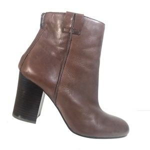 Sam Edelman Women Brown Leather Zip Up Boots 9.5 M